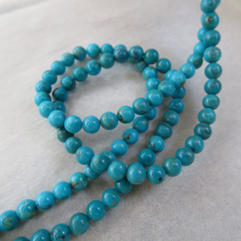 True turquoise, Ariozona USA, bead 4mm - (1pc)