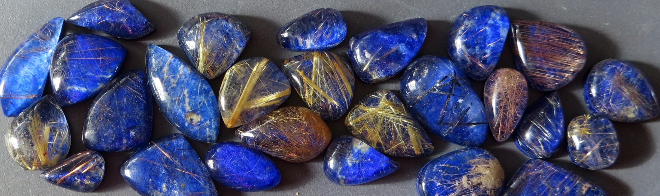 Doublet sagenite and lapis lazuli