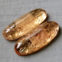 Topaz Imperial cabochon-pair