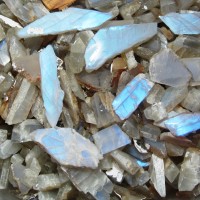 Raw Adula - slices from which cabochons are ground