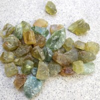 Apatite raw fragments, different colors