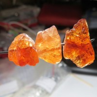 raw hessonite drilled