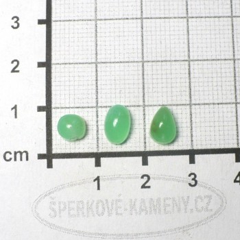 Chrysopál Tanzánie, kabošon, set  č.2 | www.šperkové-kameny.cz