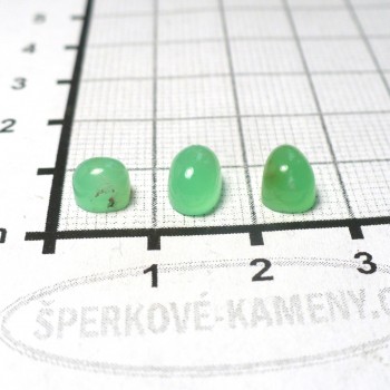 Chrysopál Tanzánie, kabošon, set  č.2 | www.šperkové-kameny.cz