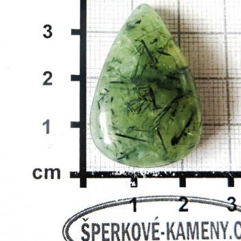 Prehnit  s epidotem De Luxe, velký kabošon  č.05| www.sperkove-kameny.cz