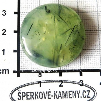 Prehnit  s epidotem De Luxe, velký kabošon  č.010| www.sperkove-kameny.cz