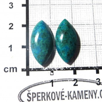 Chryzokol, kabošony pár  č.017 | www.sperkove-kameny.cz