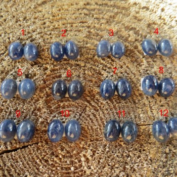 Safír, pár , kabošon 6x8 mm Set B | www.sperkove-kameny.cz