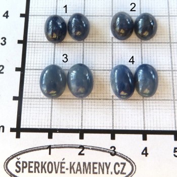 Safír, pár , kabošony velké Set C | www.sperkove-kameny.cz