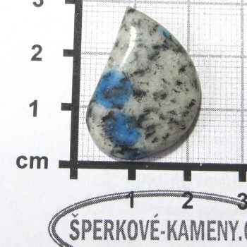 azurite in granite - K2 - cabochon 1