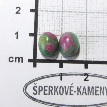 Rubín ve fuchsitu, kabošony pár 1 | www.sperkove-kameny.cz