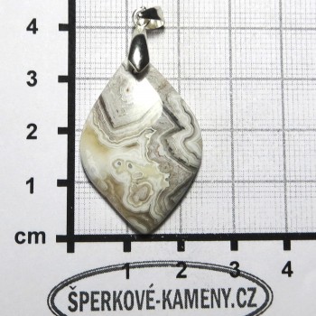 Přívěsek z krajkového Achátu č.23 | šperkové-kameny.cz
