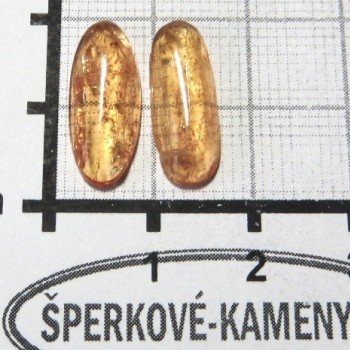 Imperial topaz, naušnicový pár kabošonů 1| www.sperkove-kameny.cz