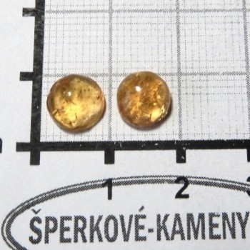 Imperial topaz, naušnicový pár kabošonů 2| www.sperkove-kameny.cz