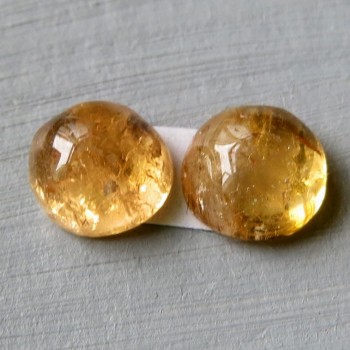 Imperial topaz, náušnicový pár kabošonů 2