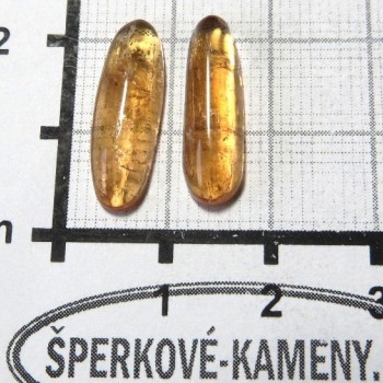 Imperial topaz, naušnicový pár kabošonů 3| www.sperkove-kameny.cz