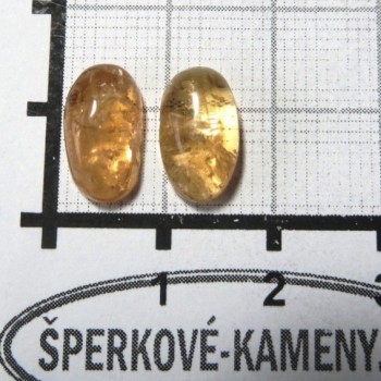 Imperial topaz, naušnicový pár kabošonů 5| www.sperkove-kameny.cz