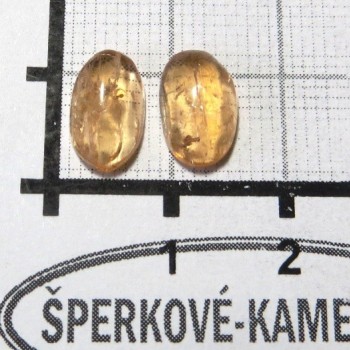 Imperial topaz, naušnicový pár kabošonů 6| www.sperkove-kameny.cz