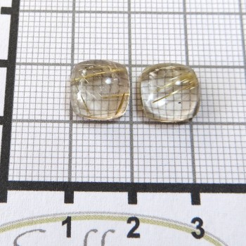 Sagenit náušnicový pár 10x10 mm P4| www.sperkove-kameny.cz