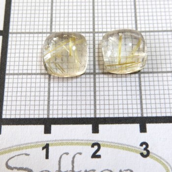 Sagenit náušnicový pár 10x10 mm P5| www.sperkove-kameny.cz