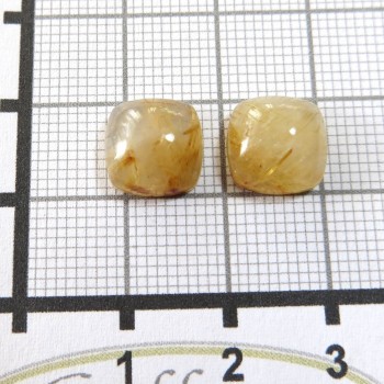 Sagenit náušnicový pár 10x10 mm P6| www.sperkove-kameny.cz