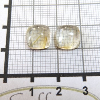 Sagenit náušnicový pár 10x10 mm P9| www.sperkove-kameny.cz