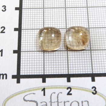 Sagenit náušnicový pár 10x10 mm P11| www.sperkove-kameny.cz