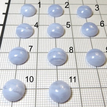 Modrý chalcedon kabošon kolečko 10 mm, set A | www.sperkove-kameny.cz 