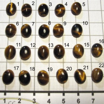 Tiger's eye, cabochon, oval, 8x10mm, Set A| www.sperkove-kameny.cz