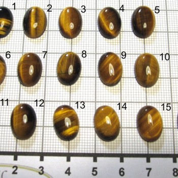 Tygří oko,  kabošon, ovál, 10x14mm, Set A| www.sperkove-kameny.cz
