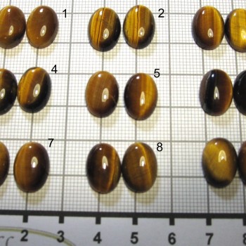 Tygří oko,  náušnicový pár, 10x14mm, Set B | www.sperkove-kameny.cz