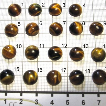 Tygří oko,  kabošon 10mm set A| www.sperkove-kameny.cz