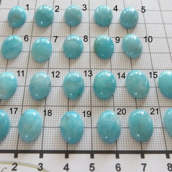 Amazonit, kabošon, ovál 10x14mm, SET A| www.sperkove-kameny.cz
