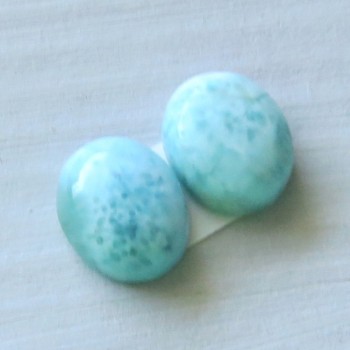 Larimar náušnicový pár kabošonů č.1