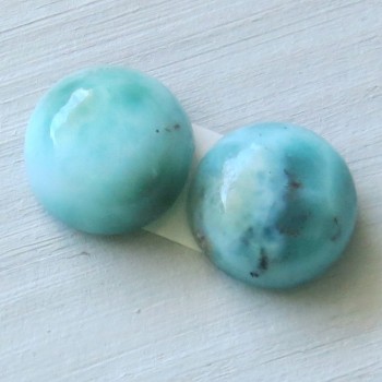 Larimar náušnicový pár kabošonů č.6