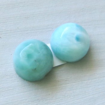 Larimar náušnicový pár kabošonů č.7