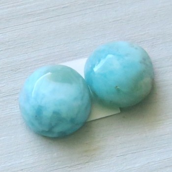 Larimar náušnicový pár kabošonů č.8