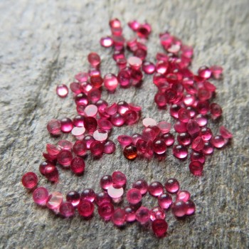Ruby, micro cabochon - 1mm, 1pc