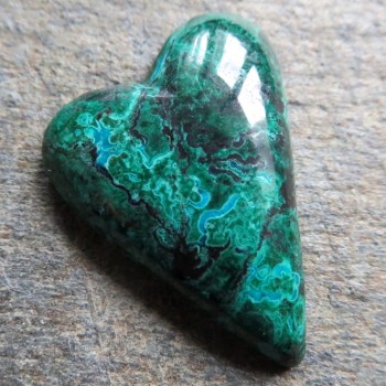 Chrysocolla, cabochon heart no.B29