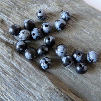 Vločkový obsidián, korálky 4 mm, 1 ks