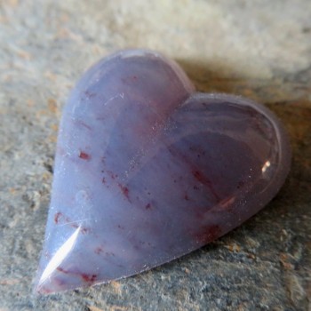 Modrý chalcedon, srdce-kabošon č.1