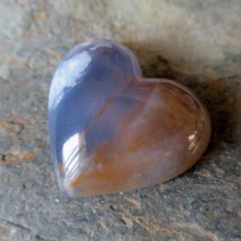 Modrý chalcedon, srdce-kabošon č.4