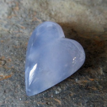 Modrý chalcedon, srdce-kabošon č.5