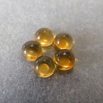 Citrine mini cabochon 4mm, 1pc