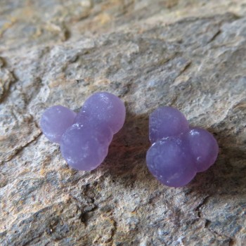 Třpytivý Grape Chalcedon Indonésie pár č.12