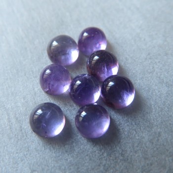 Amethyst mini round cabochon - 4mm, lighter, 1pc