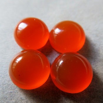 Karneol přírodní, kabošon-  8 mm, 1 ks