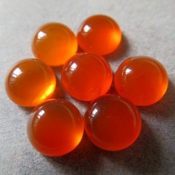 Natural carnelian, mini cabochon - 7mm, 1 pc