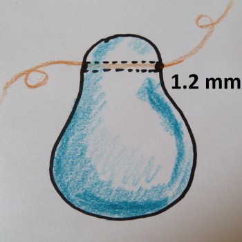 Drilling stones from the side 1.2 mm (thicker cabochons are possible)