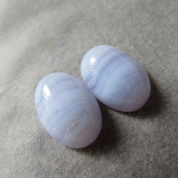 Modrý chalcedon 10x14mm, pár č.03